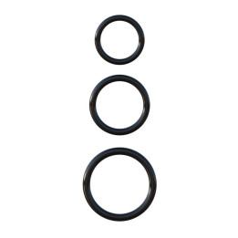 Fantasy C-Ringz Set de 3 Anillos de Silicona Color Negro | VibraZon