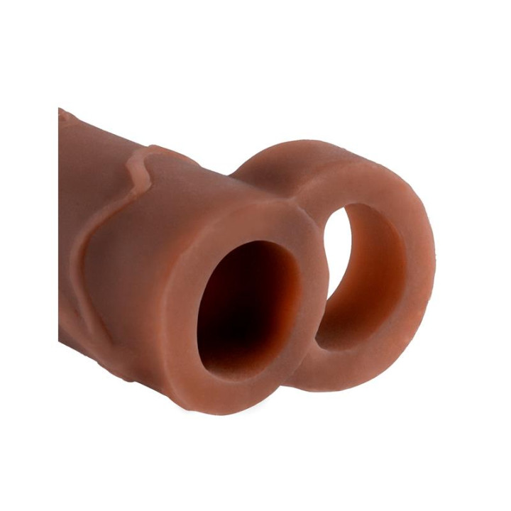 Fantasy X-tensions Perfect 2,5 cm Extensión de Pene con Anilla para Testículos - Color Marrón | VibraZon
