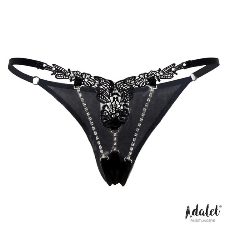 Emillie Tanga de Encaje con Brillantes de Adalet Lingerie | VibraZon