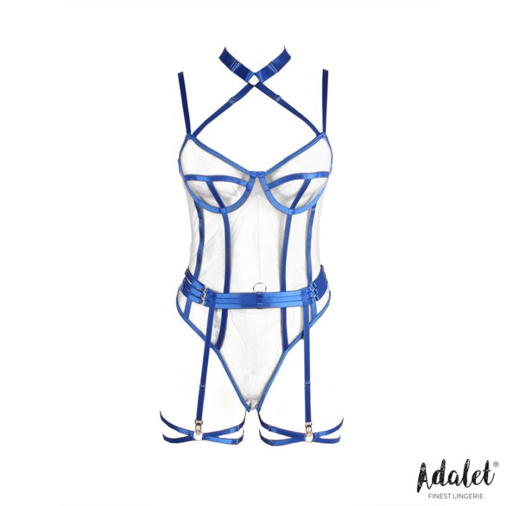 Killye Teddy de Malla con Tiras con Ligas Azul de Adalet Lingerie | VibraZon