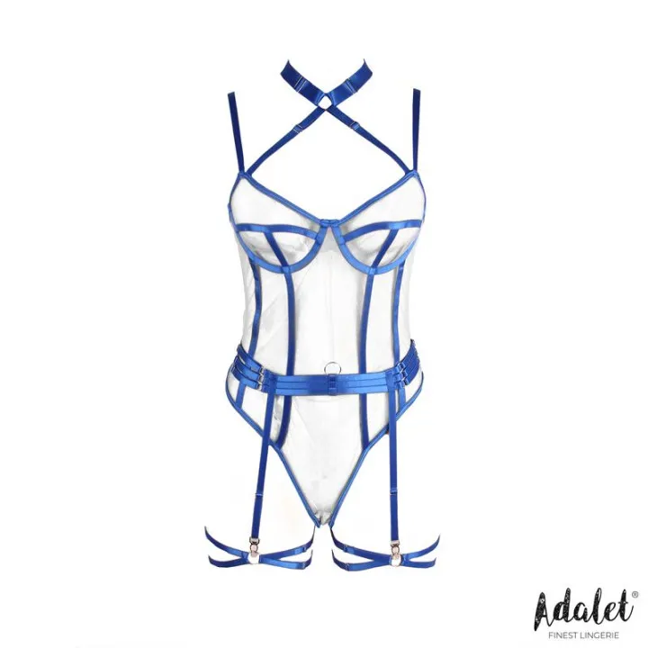 Killye Teddy de Malla con Tiras con Ligas Azul de Adalet Lingerie