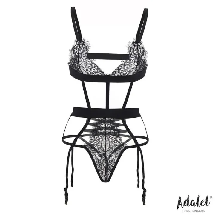 Beatrix Tedy con Liguero y Antifaz Encaje de Adalet Lingerie