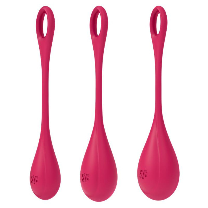 Kit 3 Bolas Suelo Pélvico Yoni Power 1 Rojo de Satisfyer | VibraZon