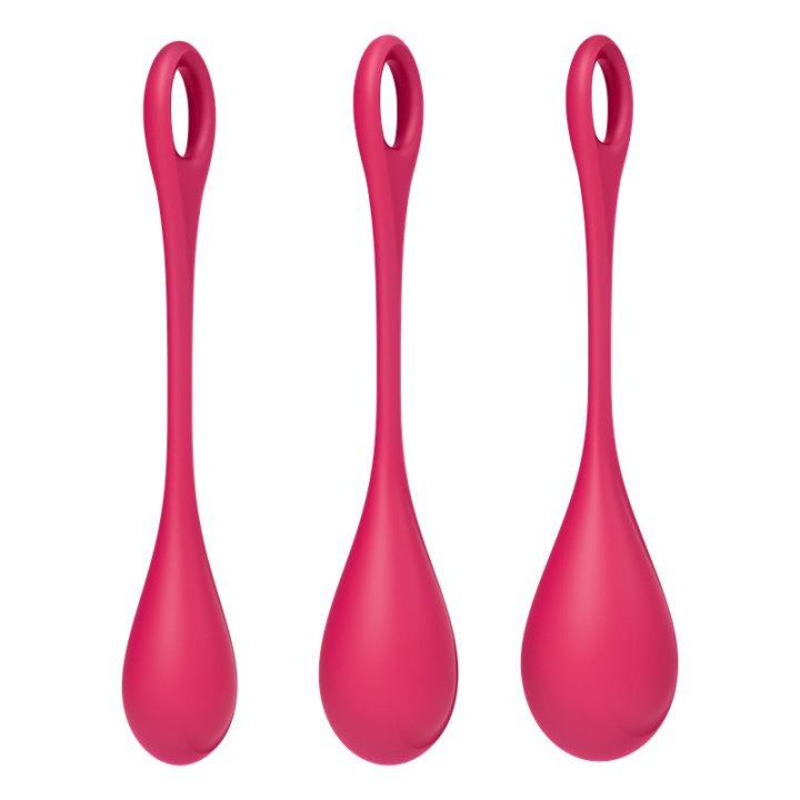 Kit 3 Bolas Suelo Pélvico Yoni Power 1 Rojo de Satisfyer | VibraZon