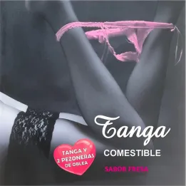 Tanga de Oblea y 2 Pezoneras Sabor Fresa de Hot Flowers