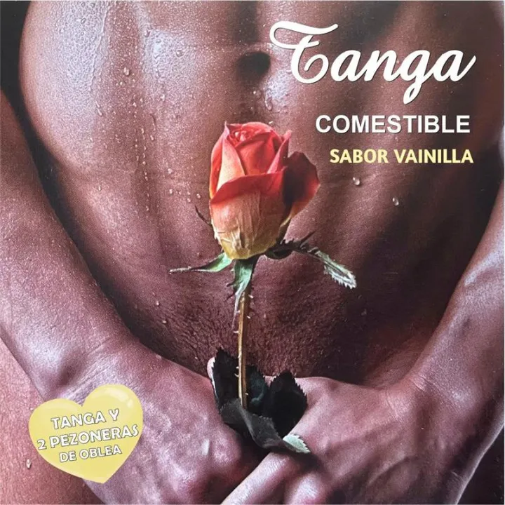 Tanga de Oblea y 2 Pezoneras Sabor Vainilla Chico de Hot Flowers