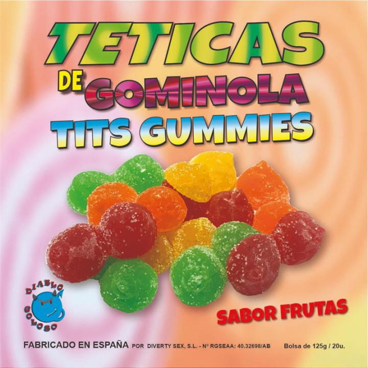 Caja de Gominolas Forma de Pecho Sabor Fruta de Diverty Sex | VibraZon