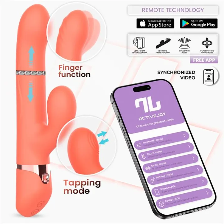 Mindy Vibrador con Anillo de Bolas Up and Down, Finger y Pulsación con APP de Intoyou App Series