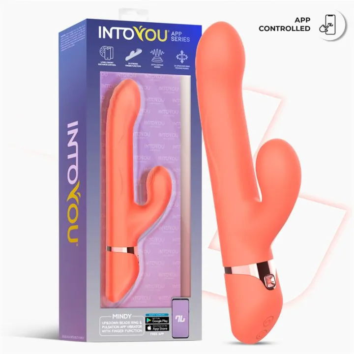 Mindy Vibrador con Anillo de Bolas Up and Down, Finger y Pulsación con APP de Intoyou App Series