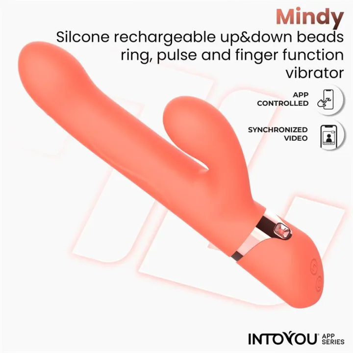 Mindy Vibrador con Anillo de Bolas Up and Down, Finger y Pulsación con APP de Intoyou App Series