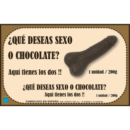 Chocolatina Chocolate Puro Forma de Pene 200 gr de Diverty Sex | VibraZon