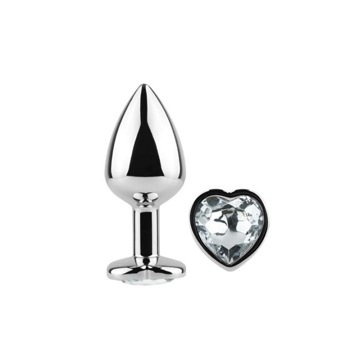 Plug Anal de Metal Corazón Transparente Talla S de Secret Play | VibraZon