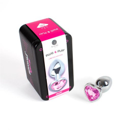 Plug Anal de Metal Corazón Fuchsia Talla S de Secret Play | VibraZon