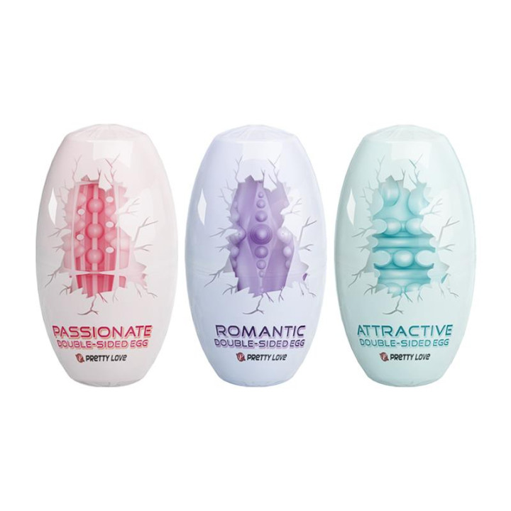 Pack 15 Huevos Masturbadores Doble Texturizado de Prettylove | VibraZon