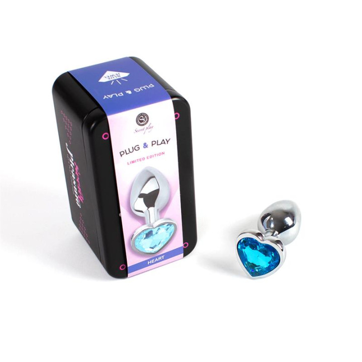 Plug Anal de Metal Corazón Azul Talla S de Secret Play | VibraZon