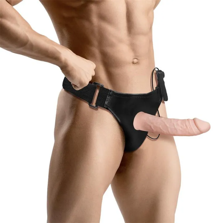 Bemax Arnés con Dildo Hueco Desmontable, Vibración y Control Remoto de Harness Collection Latetobed