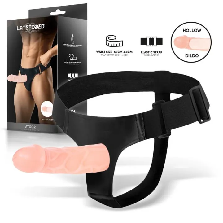 Atoor Arnés con Dildo Hueco Desmontable de Harness Collection Latetobed