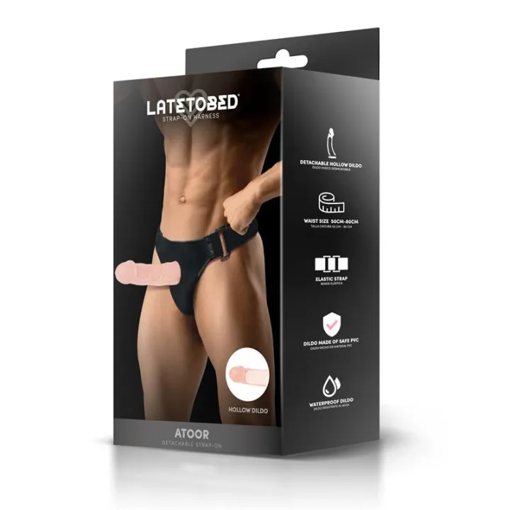 Atoor Arnés con Dildo Hueco Desmontable de Harness Collection Latetobed