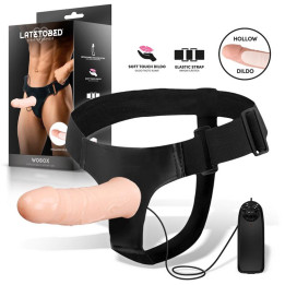 Wobox Arnés con Dildo Hueco Desmontable, Vibración y Control Remoto de Harness Collection Latetobed | VibraZon