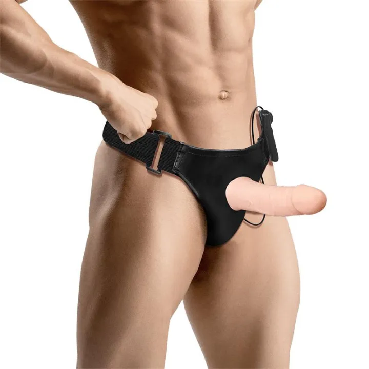 Wobox Arnés con Dildo Hueco Desmontable, Vibración y Control Remoto de Harness Collection Latetobed