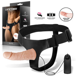 Eleto Arnés con Dildo Hueco Desmontable, Vibración y Control Remoto de Harness Collection Latetobed | VibraZon