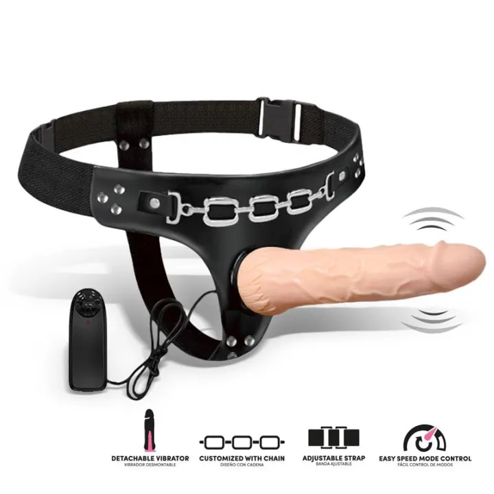 Ribbo Arnés con Dildo Realista con Vibración y Control Remoto de Harness Collection Latetobed
