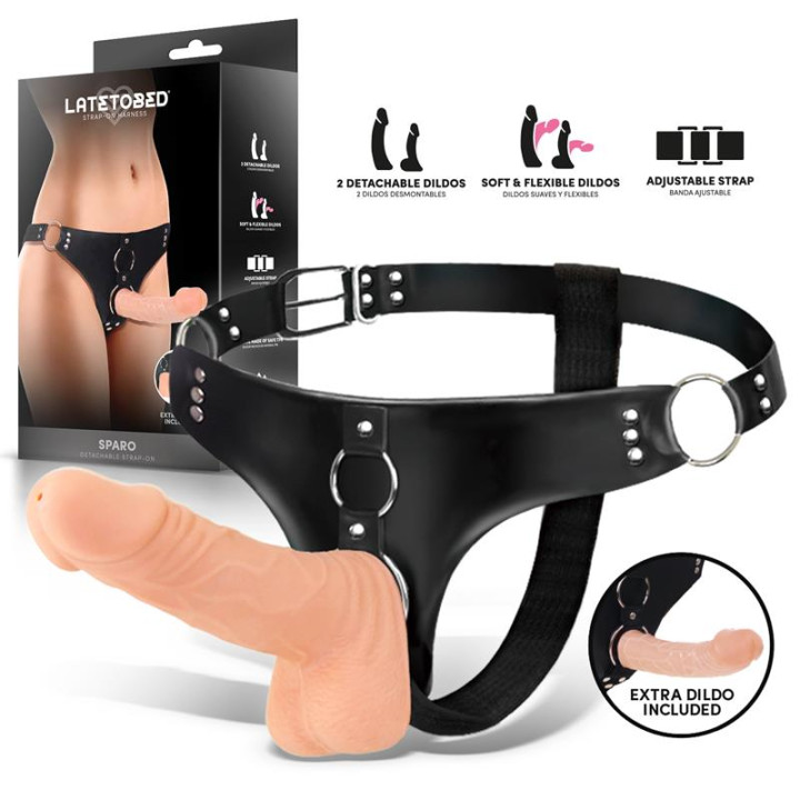 Sparo Arnés con 2 Dildos Realistas Desmontables de Harness Collection Latetobed | VibraZon
