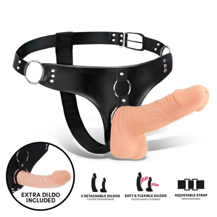 Sparo Arnés con 2 Dildos Realistas Desmontables de Harness Collection Latetobed | VibraZon