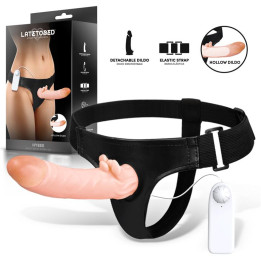 Hybee Dildo con Dildo Realista Hueco y Vibración con Control Remoto de Harness Collection Latetobed | VibraZon