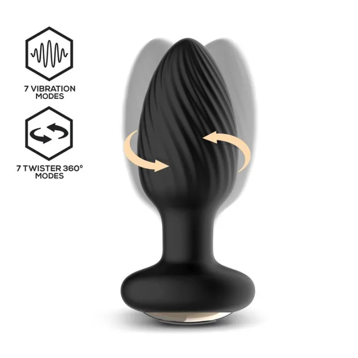 Drago Plug Anal Vibración, Movimiento Twister 360º y Control Remoto de Intoyou