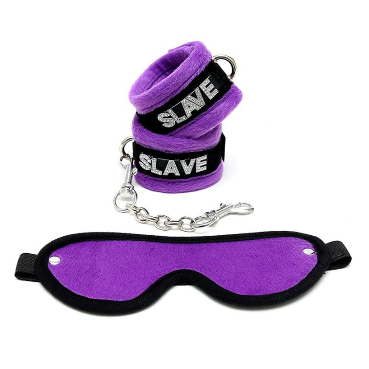 Esposas y Antifaz Púrpura de Bondage Play | VibraZon