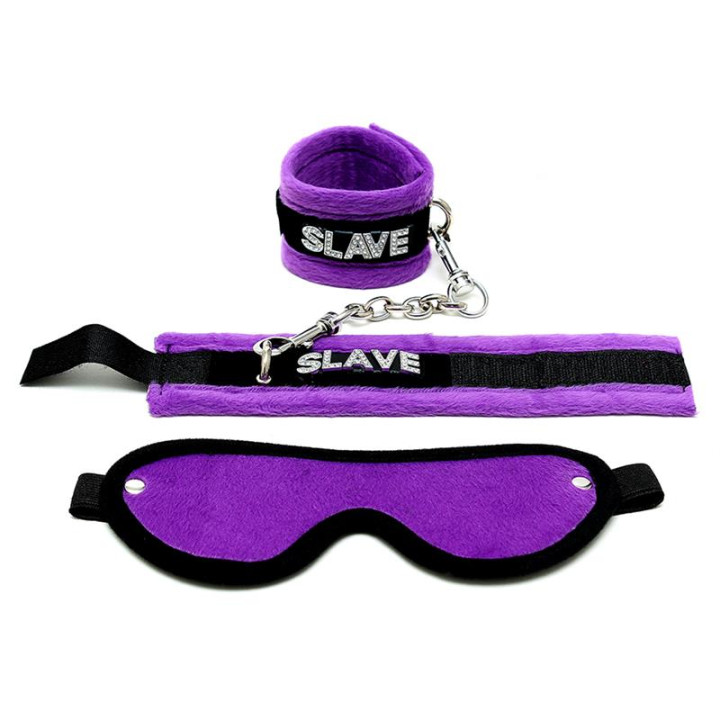 Esposas y Antifaz Púrpura de Bondage Play | VibraZon