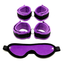 Set de Esposas para Manos y Pies Púrpura de Bondage Play | VibraZon