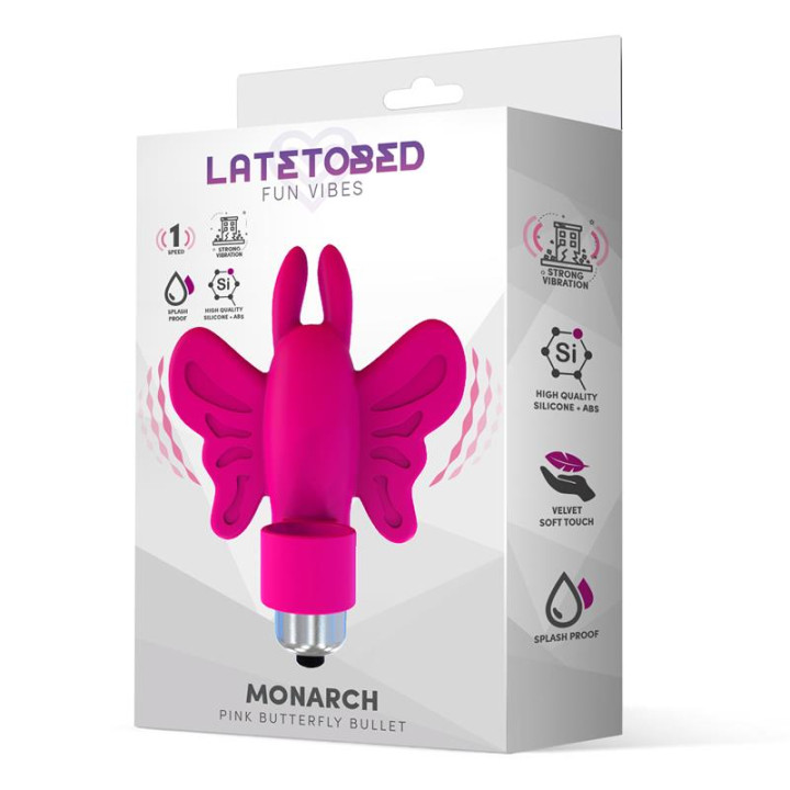 Monarch Bala Vibradora Mariposa Silicona Rosa de Latetobed | VibraZon
