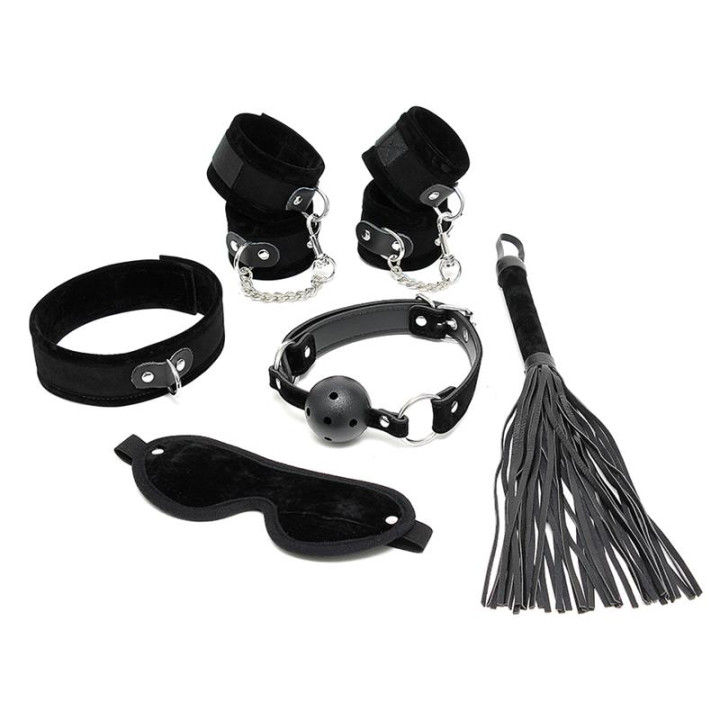 Set de Bondage 6 Piezas Negro de Bondage Play | VibraZon