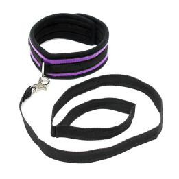 Collar con Correa Ajustable Púrpura de Bondage Play | VibraZon