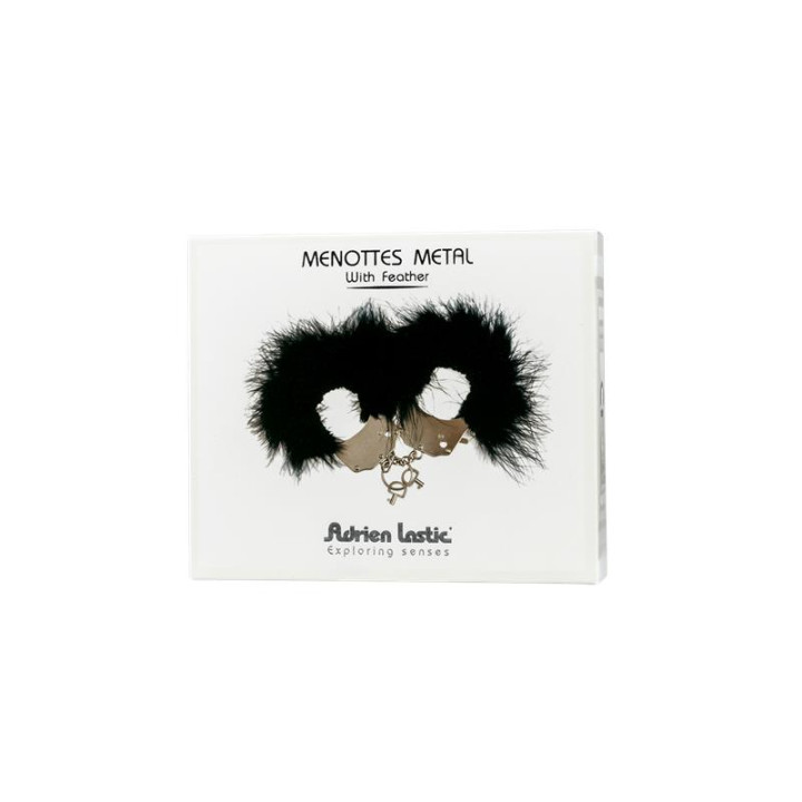 Esposas Metal y Plumas Negro de Adrien Lastic | VibraZon
