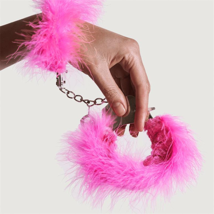 Esposas Metal con Plumas Rosa de Adrien Lastic | VibraZon