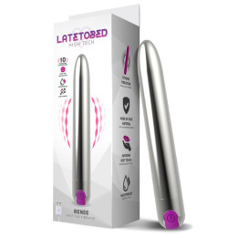 Renee Vibrador 10 Funciones 18,5 cm USB Plata de Latetobed | VibraZon