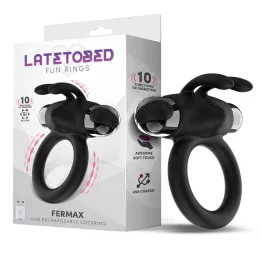 Fermax Anillo Vibrador con Conejito USB Silicona Negro de Latetobed