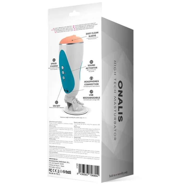 Onalis High Tech Masturbador Sistema Gemidos y Vibración Vagina USB de Latetobed
