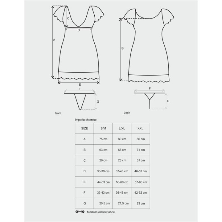 Imperia Chemise y Tanga Color Negro de Obsessive | VibraZon