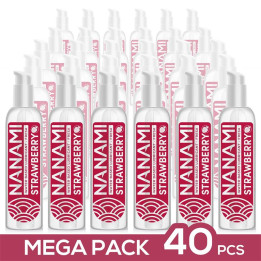 Pack de 40 Lubricante Base Agua Fresa 150 ml de Nanami | VibraZon