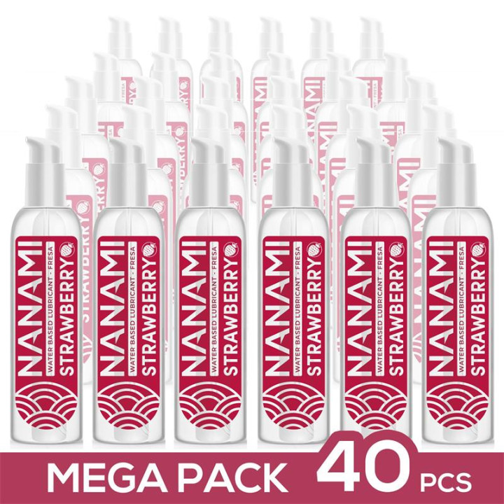 Pack de 40 Lubricante Base Agua Fresa 150 ml de Nanami | VibraZon