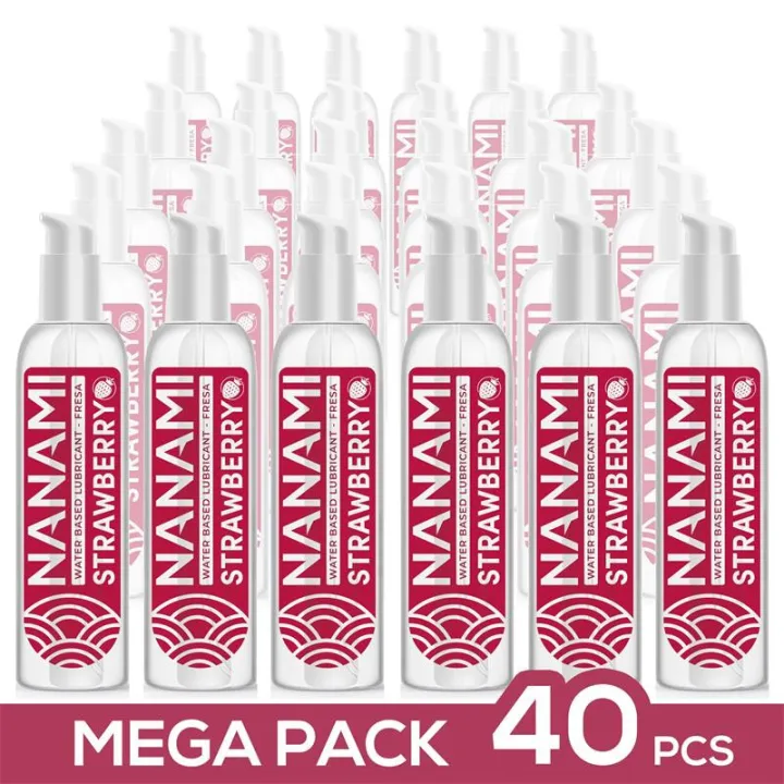 Pack de 40 Lubricante Base Agua Fresa 150 ml de Nanami