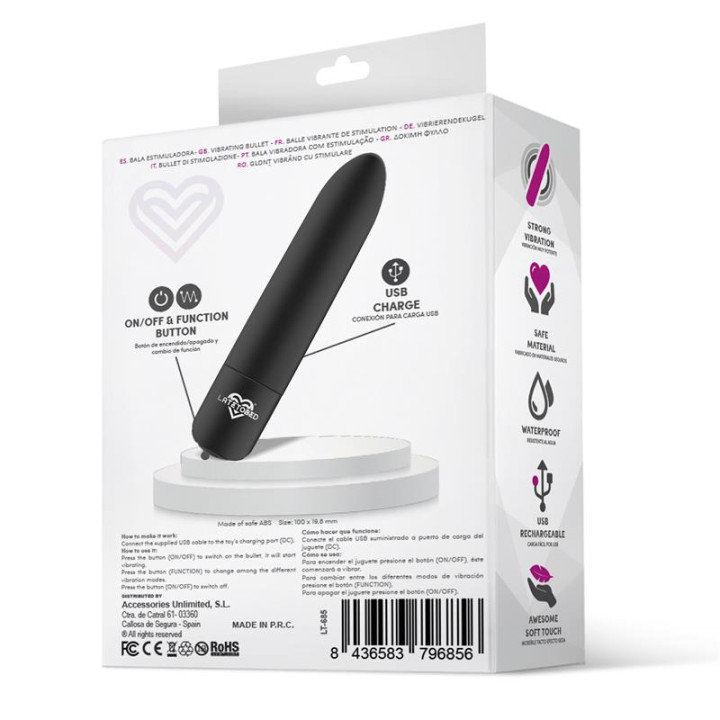 Shoty Bala Vibradora USB 10 Velocidades Potente Motor Negro de Latetobed | VibraZon