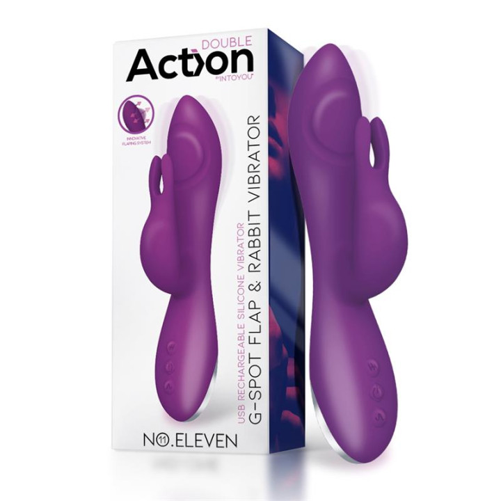 No. Eleven Vibrador con Conejito, Punto G y Fución de Pulsación USB Margnético Silicona de Action | VibraZon