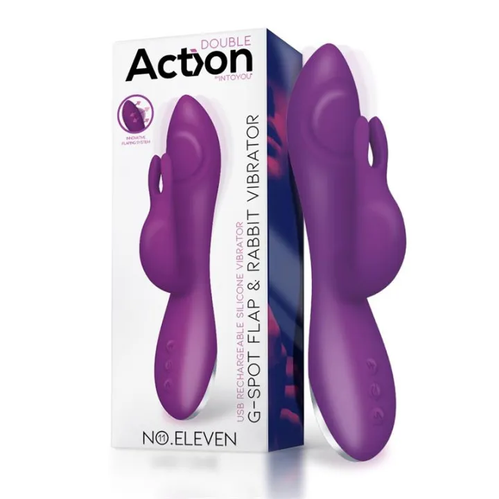 No. Eleven Vibrador con Conejito, Punto G y Fución de Pulsación USB Margnético Silicona de Action