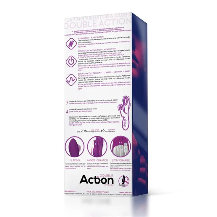 No. Eleven Vibrador con Conejito, Punto G y Fución de Pulsación USB Margnético Silicona de Action