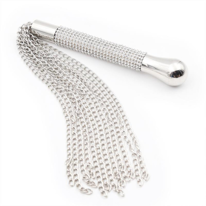Flogger de Cadenas con Mango con Brillantes de Latetobed Bdsm Line | VibraZon